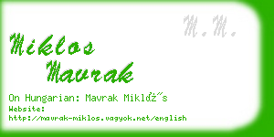 miklos mavrak business card